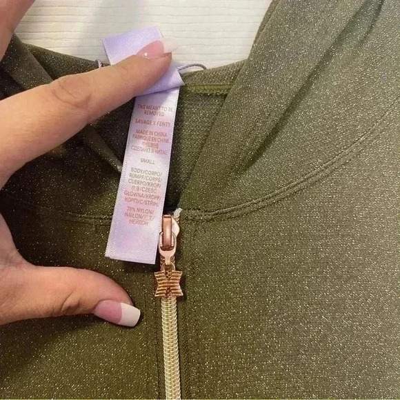 Savage x Fenty Glittery Bodysuit Sz M - Picture 6 of 8